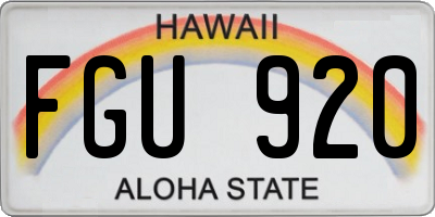 HI license plate FGU920
