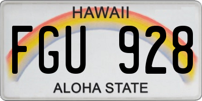 HI license plate FGU928
