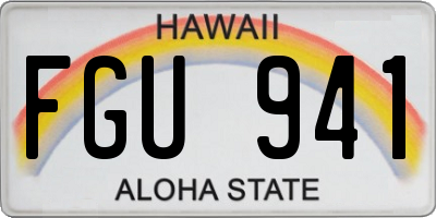 HI license plate FGU941