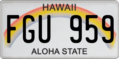 HI license plate FGU959