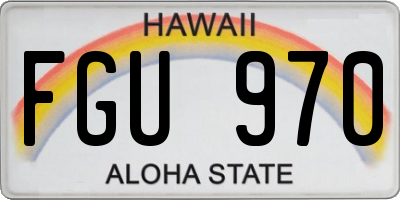 HI license plate FGU970