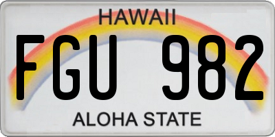 HI license plate FGU982