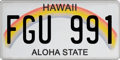HI license plate FGU991