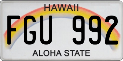 HI license plate FGU992