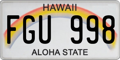 HI license plate FGU998