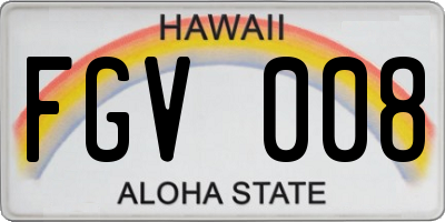 HI license plate FGV008