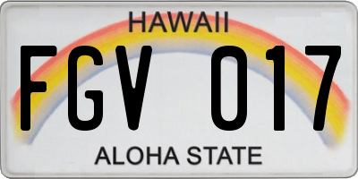 HI license plate FGV017