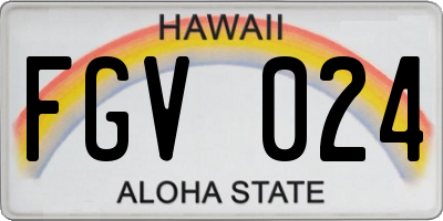 HI license plate FGV024