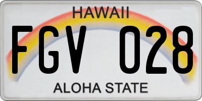 HI license plate FGV028