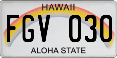 HI license plate FGV030