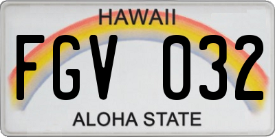 HI license plate FGV032
