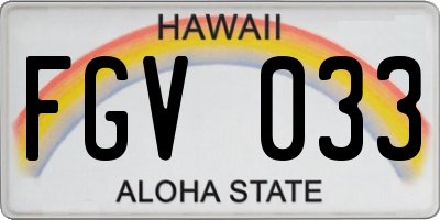 HI license plate FGV033