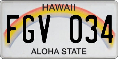 HI license plate FGV034