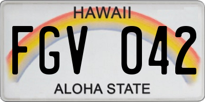 HI license plate FGV042