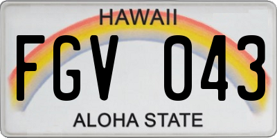 HI license plate FGV043