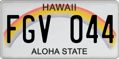 HI license plate FGV044