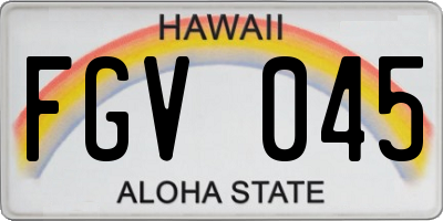 HI license plate FGV045