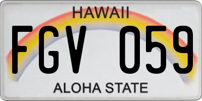 HI license plate FGV059