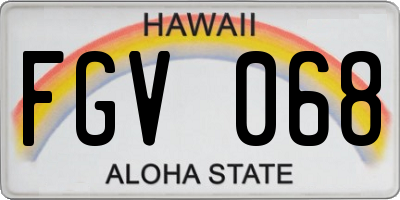 HI license plate FGV068