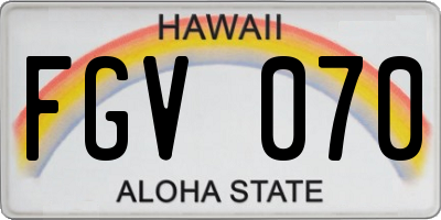 HI license plate FGV070