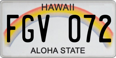 HI license plate FGV072
