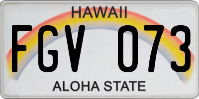 HI license plate FGV073