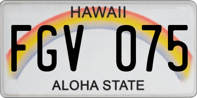 HI license plate FGV075