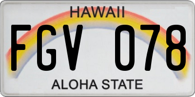 HI license plate FGV078