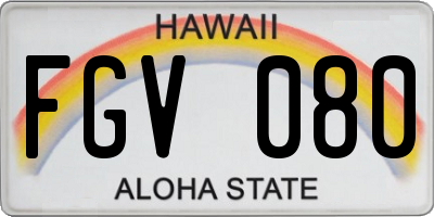 HI license plate FGV080