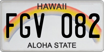 HI license plate FGV082