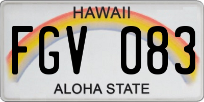 HI license plate FGV083