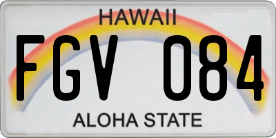 HI license plate FGV084