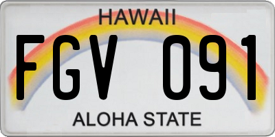 HI license plate FGV091