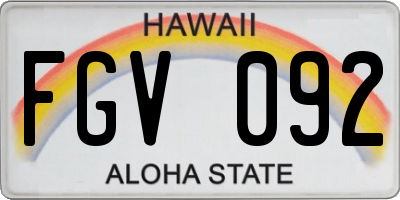 HI license plate FGV092