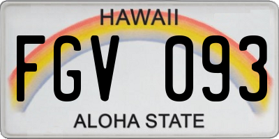 HI license plate FGV093