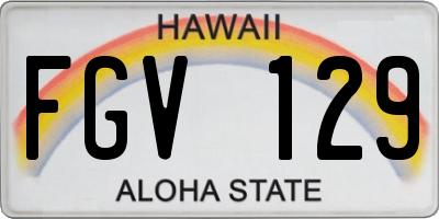 HI license plate FGV129