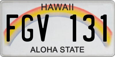 HI license plate FGV131