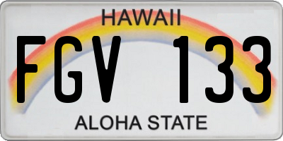 HI license plate FGV133