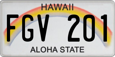 HI license plate FGV201
