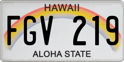 HI license plate FGV219