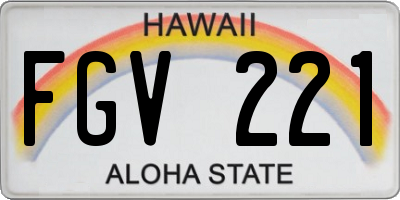 HI license plate FGV221