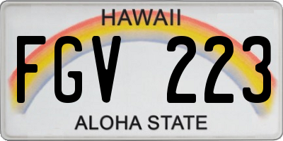 HI license plate FGV223