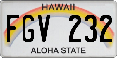 HI license plate FGV232