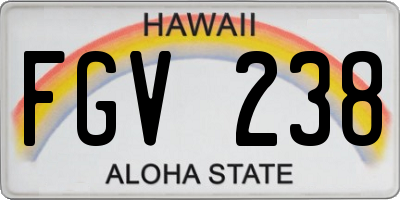 HI license plate FGV238