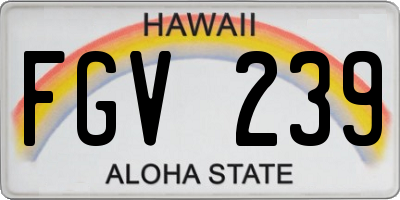 HI license plate FGV239