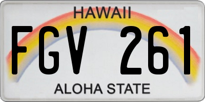 HI license plate FGV261