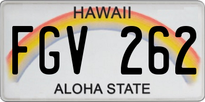 HI license plate FGV262