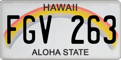 HI license plate FGV263