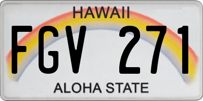 HI license plate FGV271