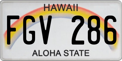 HI license plate FGV286
